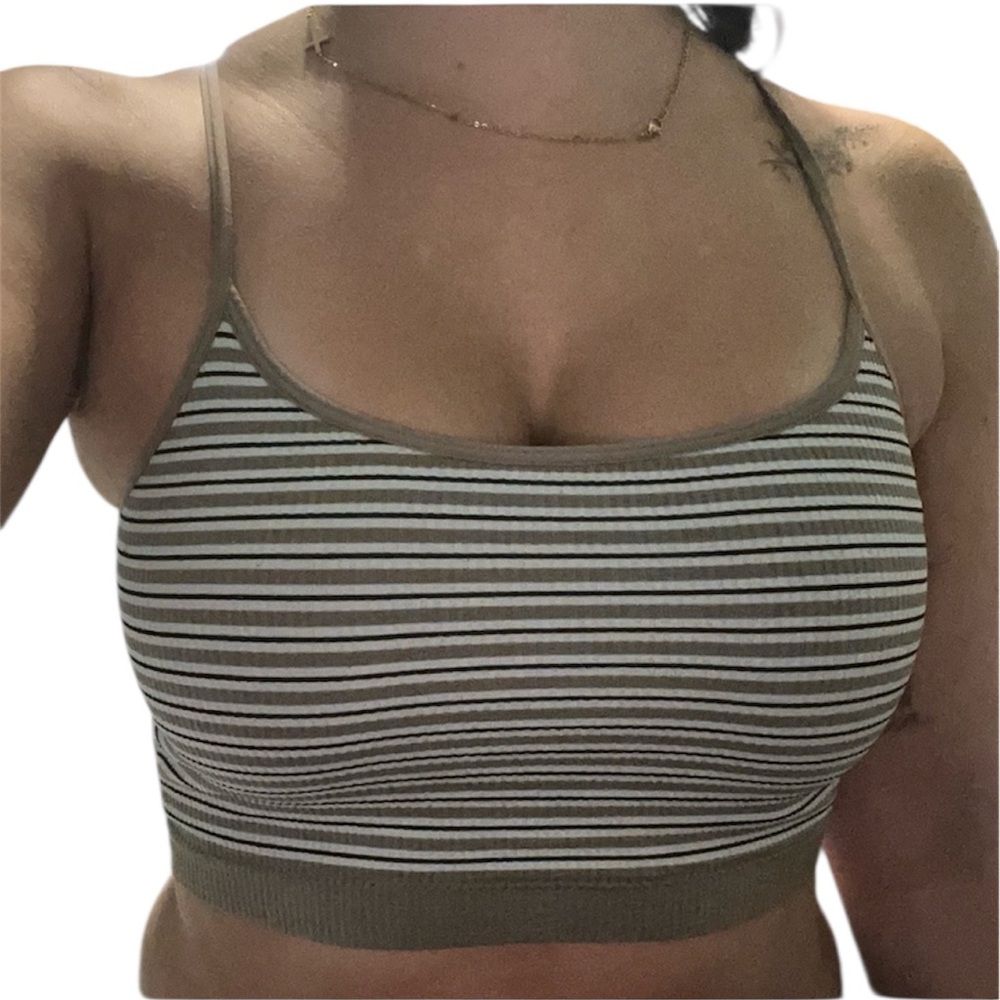 🤎 Garage | Striped Cropped tank top
